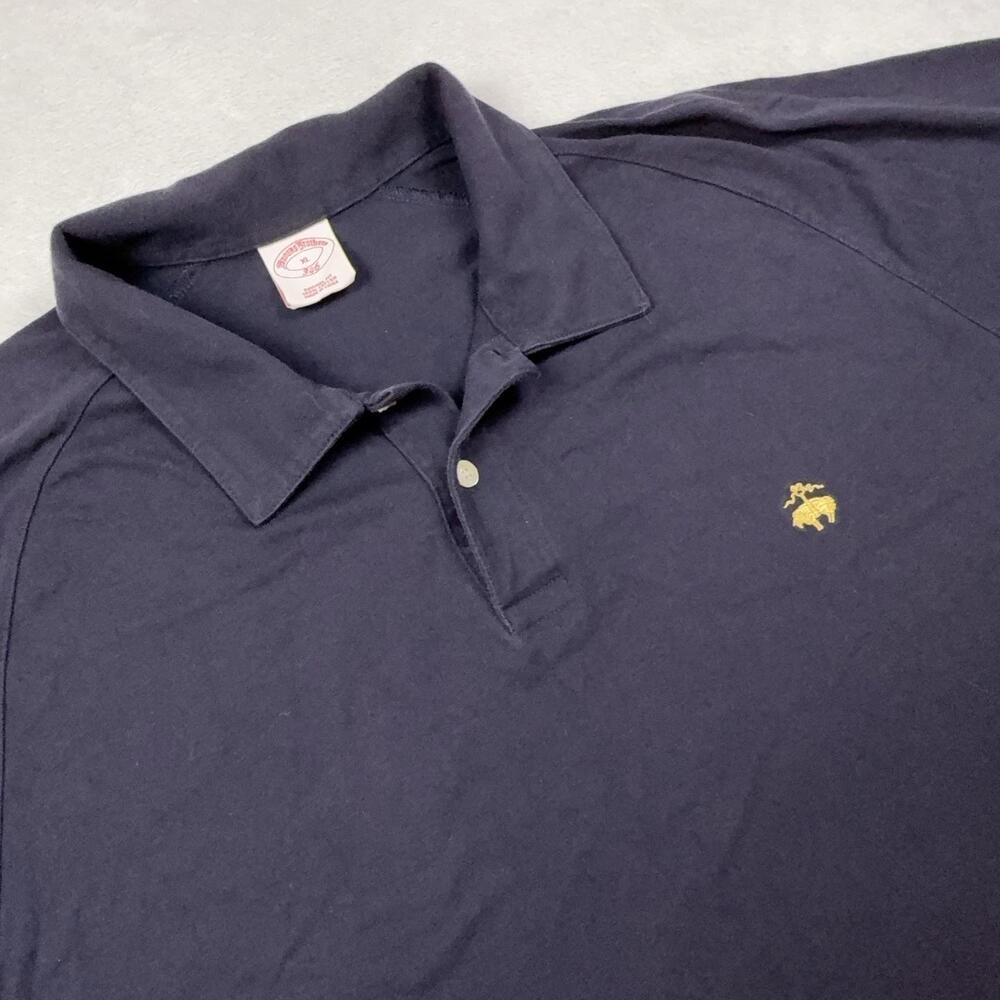 Brooks Brothers Polo Shirt Mens XL Blue 100% Cotton 346 Collared Logo Jersey